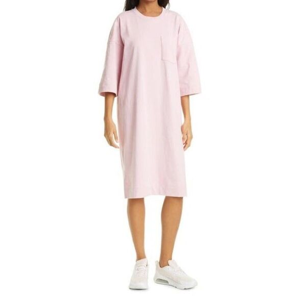 Ganni Software Recycled Cotton‎ Blend Jersey T Shirt Dress Lilac XS Oversized - Picture 1 of 12